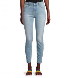 7 For All Mankind Light Blue High-Rise Ankle Jeans