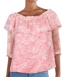 Light Coral Ruffled Blouse