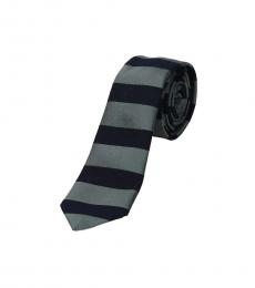 Grey Black Striped Tie