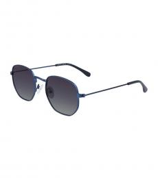 Cole Haan Navy Blue Angular Round Sunglasses