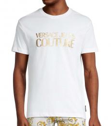 Versace Jeans Couture White Foil Logo T-Shirt