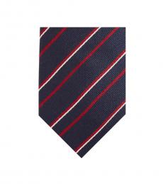 Hugo Boss Navy Blue Red Striped Tie