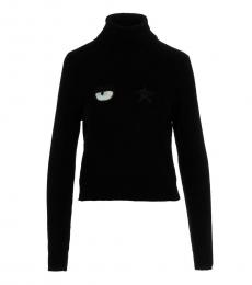 Chiara Ferragni Black Maxi Logomania Sweater