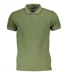 Cavalli Class Green Contrasting Logo Detail Polo