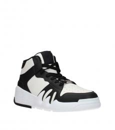 Giuseppe Zanotti White Black High Top Leather Sneakers