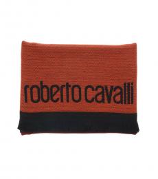 Roberto Cavalli Red-Orange Ombre Scarf