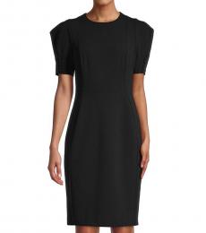 Calvin Klein Black Puff-Sleeve Sheath Dress