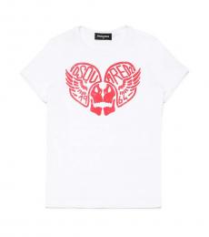 Dsquared2 Little Girls White Crew Neck T-Shirt