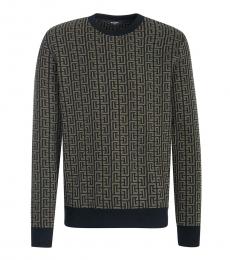 Dark Brown Allover Print Sweater