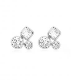 Silver Dazzling Cluster Stud Earrings