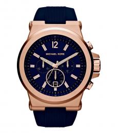 Michael Kors Rose Gold Blue Dial Watch