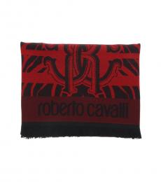 Roberto Cavalli Red Tiger Print Ritzy Scarf