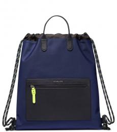 Michael Kors Navy Brooklyn Drawstring Large Backpack