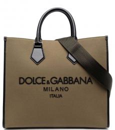 Dolce & Gabbana Olive Logo Large Tote