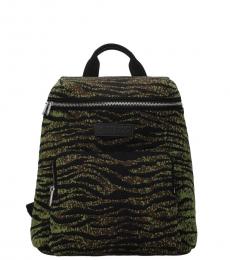 Green Printed Small Backpack