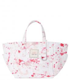 White Graphic Large Tote