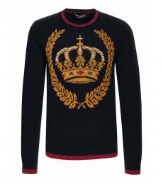 Dolce & Gabbana Black Crown Logo Sweater