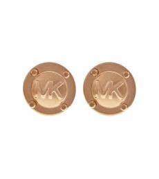 Michael Kors Rose Gold Logo Stud Earrings