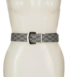 Michael Kors Light Grey-Black Reversible Logo Belt