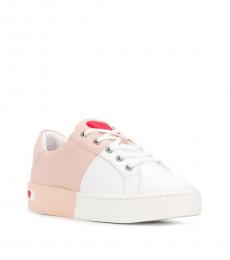 White Pink Colorblock Sneakers