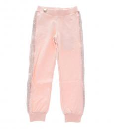 Philipp Plein Girls Pink Rhinestone Embellished Pants