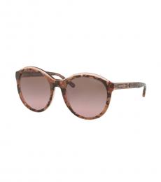 Michael Kors Pink Tortoise Round Sunglasses