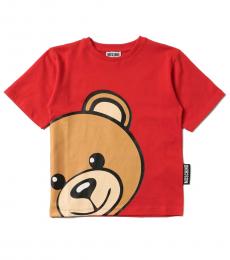 Boys Red Big Teddy T-Shirt
