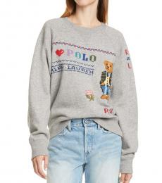 Ralph Lauren Grey Graphic Fleece Sweatshirt