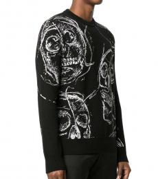 Black Allover Skull Sweater
