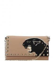 Valentino Garavani Beige Tiger Mini Shoulder Bag