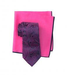 Ted Baker Pink Elegant Paisley Tie & Pocket Square Set