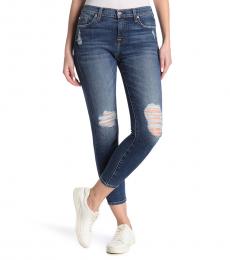 7 For All Mankind Denim Distressed Ankle Skinny Jeans
