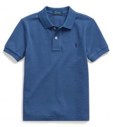 Ralph Lauren Little Boys Federal Blue Mesh Polo