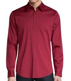 Calvin Klein Deep Lava Slim-Fit Long-Sleeve Shirt