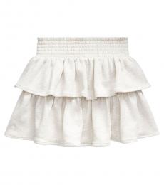Ralph Lauren Little Girls Cream Ruffled Atlantic Terry Skirt