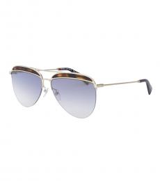 Marc Jacobs Gold-Havana Gradient Aviator Sunglasses