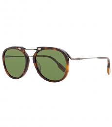 Ermenegildo Zegna Havana-Metal Square Sunglasses