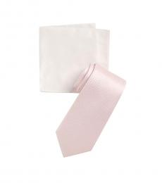 Michael Kors Pink Hudson Geometric Tie & Pocket Square Set