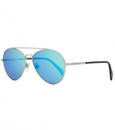 Diesel Matte Palladium-Black Aviator Sunglasses