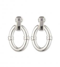 Silver Hoop Clip On Earrings