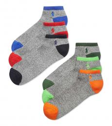 Grey Athletic Celebrity Sport Socks 6-Pack