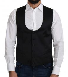 Black Silk Waist Coat Vest