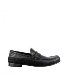 Black Leather Genova Loafers