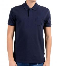 Versace Collection Navy Blue Pocket Short Sleeve Polo