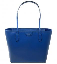 Blue Solid Large Tote