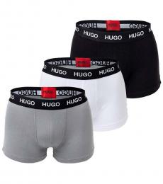 Hugo Boss Multicolor Solid Assorted Grey Black White Colorway Trunks 3-Pack