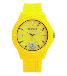 Versus Versace Yellow Black Logo Dial Watch