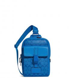 Blue Track Medium Crossbody Bag