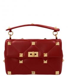 Valentino Garavani Cherry Roman Stud Small Satchel