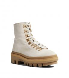 AllSaints Off White Wanda Lace Up Boots